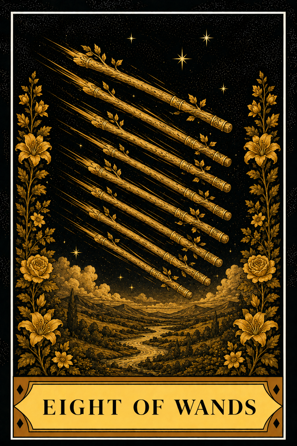Eight of Wands tarot card