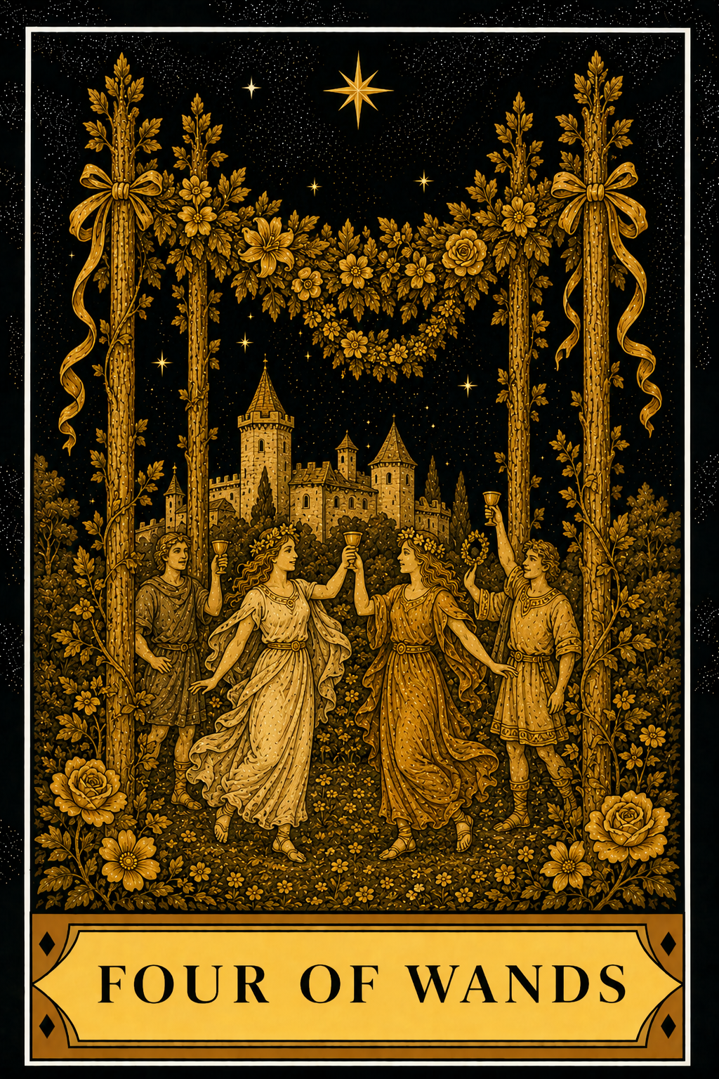 Four of Wands tarot card