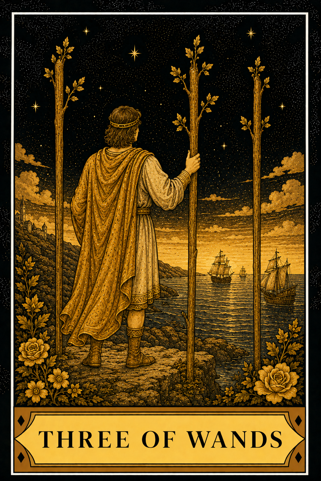 Three of Wands tarot card